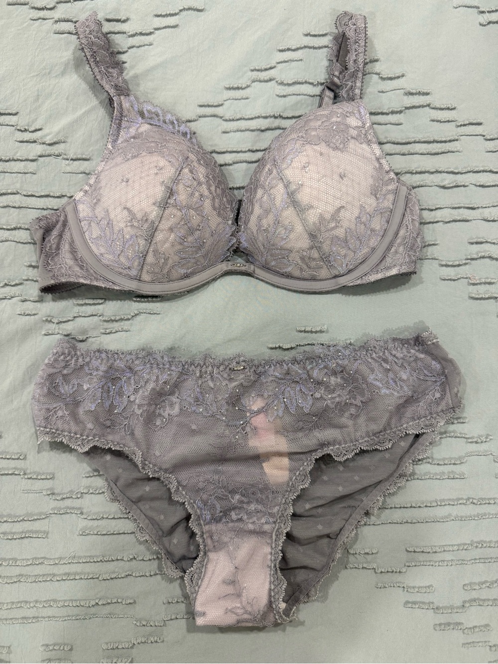 Victoria’s Secret Dream Fantasy Lace Embroidered Push up bra and panty. NWT/NWOT